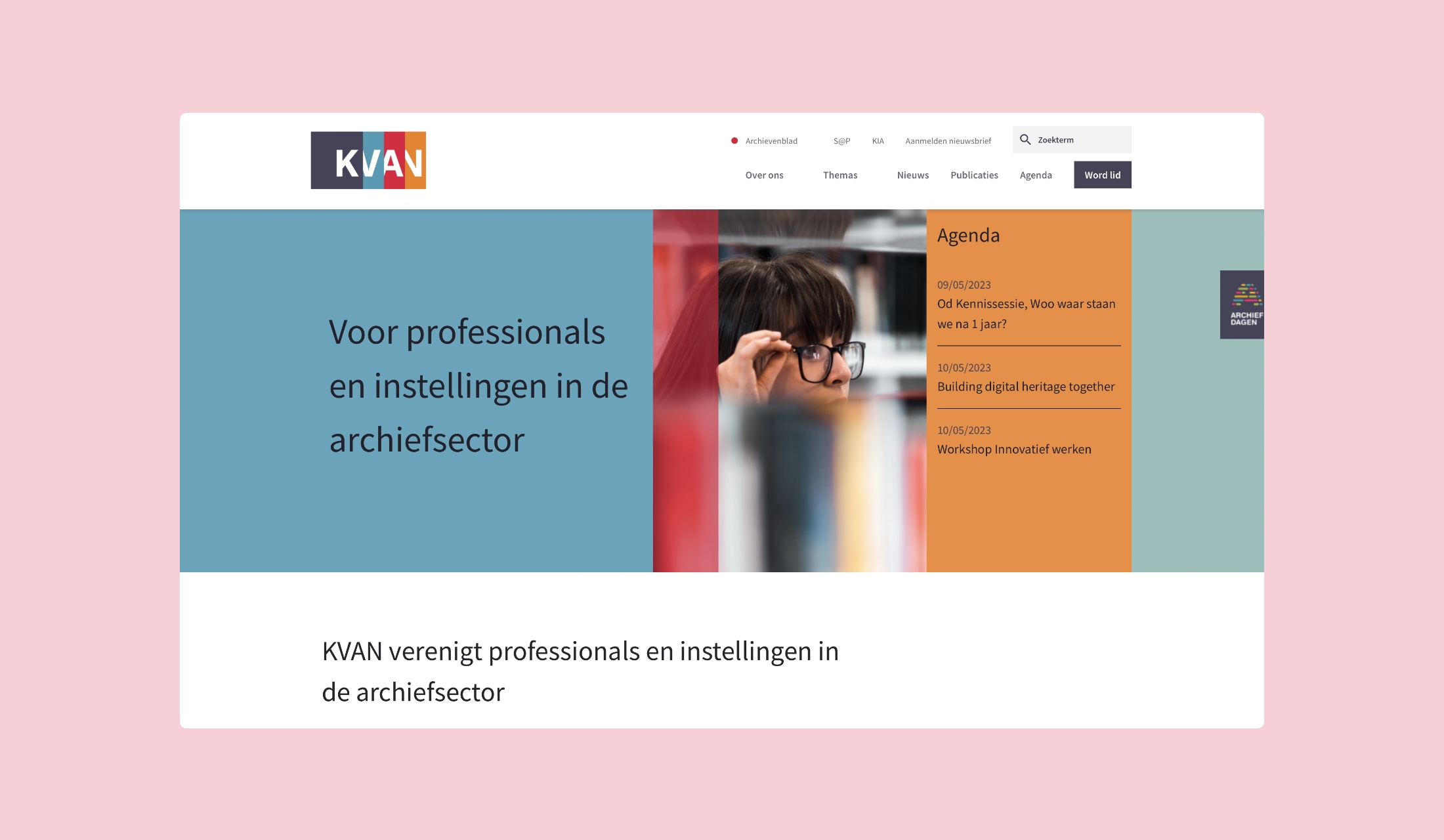 KVAN - Homepage boven vouw