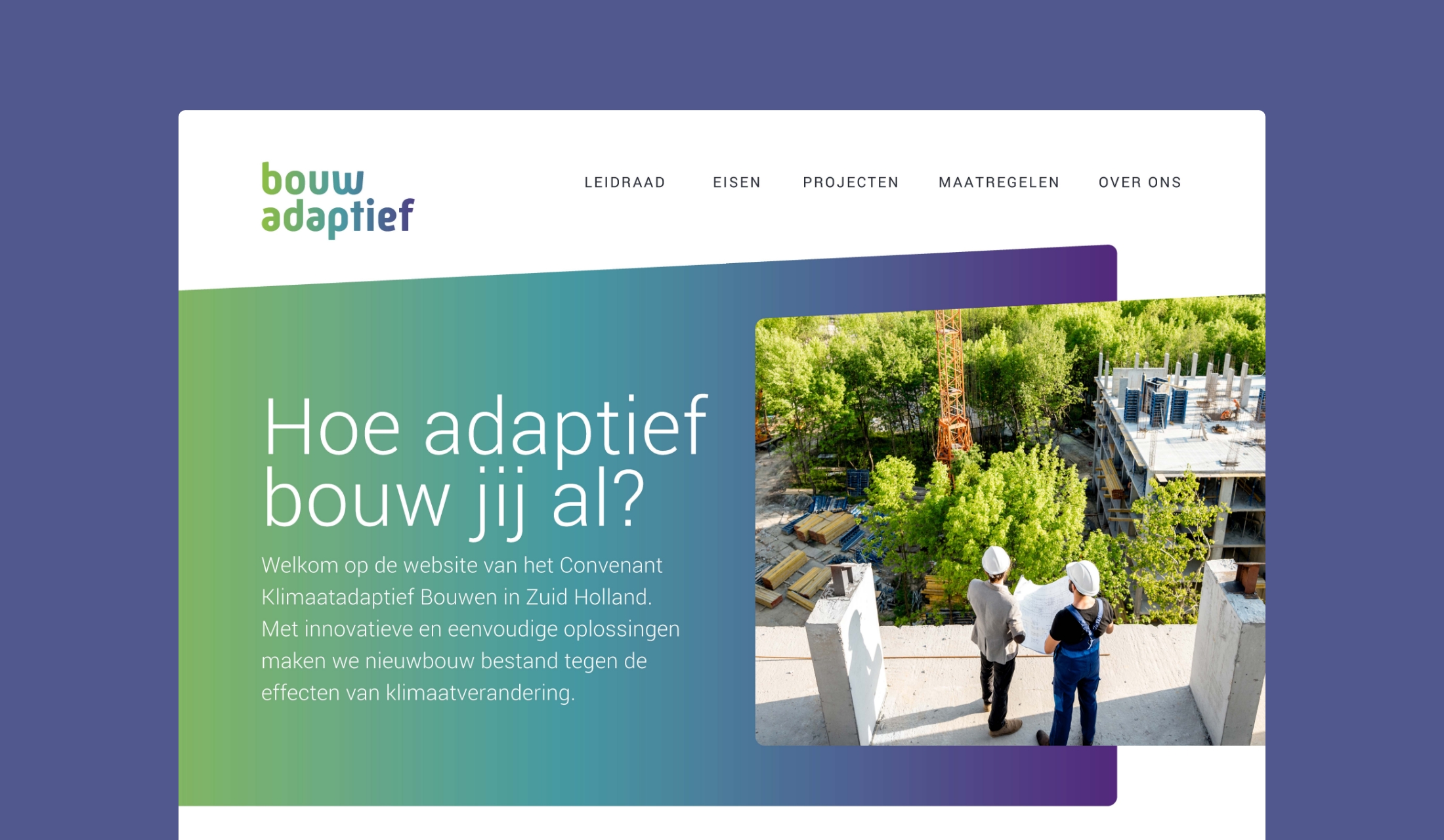 Bouw Adaptief - Website design homepage